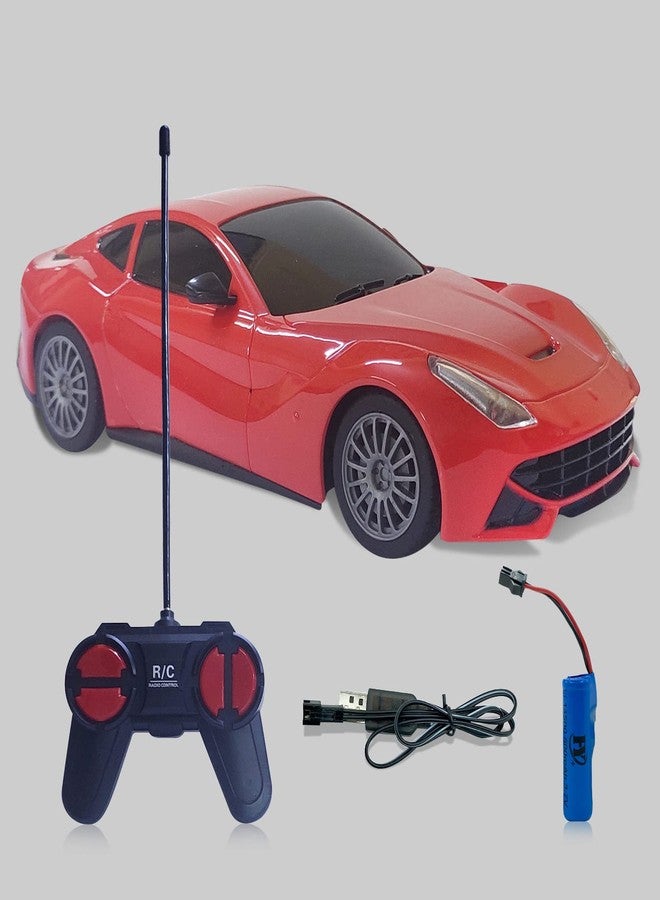 NHR Plastic Remote Controlled Racing Car, Super Racing Sports High Speed Toy Vehicle, Motor RC Chargeable Cars for Kids (Age 3+ Years, Red) - Image 1